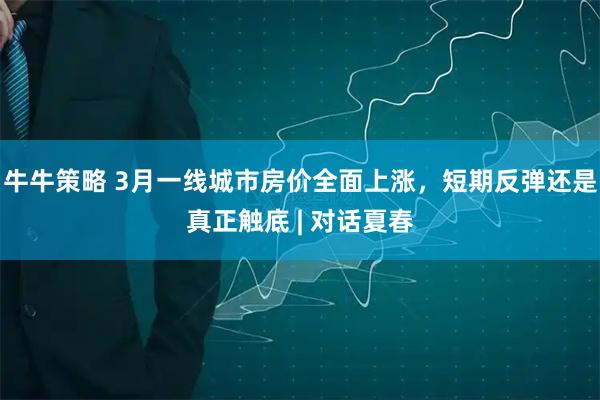 牛牛策略 3月一线城市房价全面上涨，短期反弹还是真正触底 | 对话夏春