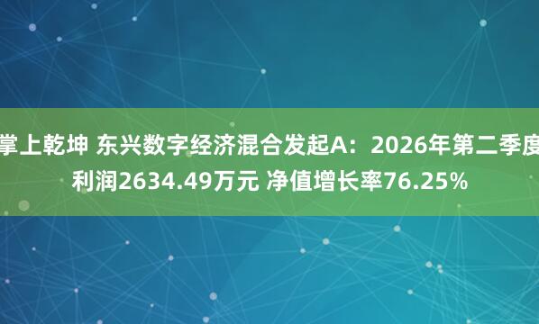 掌上乾坤 东兴数字经济混合发起A：2026年第二季度利润2634.49万元 净值增长率76.25%